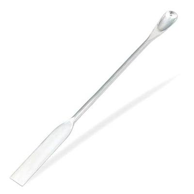 Double Ended Micro Lab Scoop Spoon Half Rounded/Flat End Spatula, Stainless Steel