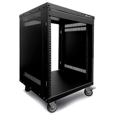 AxcessAbles 12U Network Rack with Wheels - 500lb Capacity, 18" Depth | 19-Inch Open Frame AV Rack Case with 3” Caster Wheels | Screws, Spacer, Tool Included