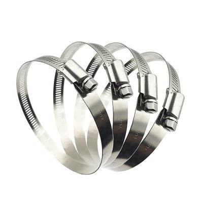 4Pcs 4.5" Adjustable 304 Stainless Steel Duct Clamps For 4" Hose Clamp Pipe Clamp Air Ducting Clamp worm drive hose clamps (Silver)