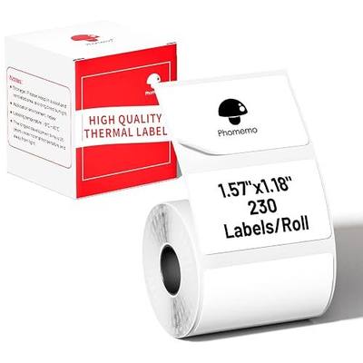 Phomemo Thermal Labels-for M110/M100/M220/M221/M108,1.57"x1.18"(40x30mm),Name Labels for Kids/School, 230 Labels/Roll, for Barcode/Address/Mailing/Logo/Business/Home
