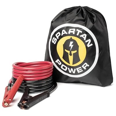 10 Foot 4 AWG Gauge Heavy Duty Jumper Cables Booster Set by Spartan Power - 4 AWG, 10 Foot Made in the USA