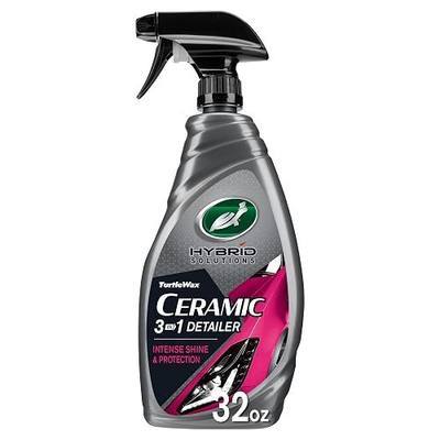 Turtle Wax Hybrid Solutions Ceramic 3-in-1 Car Detailer, Waterless Car Wash, Long-lasting HydrophobicWax Protection and High Gloss Shine, Safe For All Exterior Surfaces, 32 oz (Pack of 1)