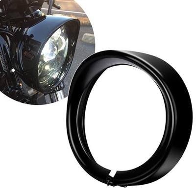Headlight Trim Ring 7 inch Headlight Black Visor Ring for Davidson Road King Street Glide