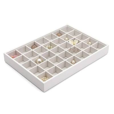 VLANDO Stackable 1-Layer Jewelry Tray - Multipurpose Jewelry Accessories Display Storage and Organizer for Earring Necklace Bracelet Ring, White