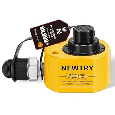 NEWTRY 10T Low Profile Hydraulic Ram Jack, 1" Stroke Multi-Section | Compact For Tight Spaces, Portable Lifting For Machinery, Bridges & Construction Sites