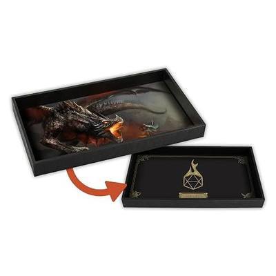 Forged Dice Co. Dice Tray 14" - Reversible Dice Rolling Mat - Compatible with Board Games and Tabletop RPGs Like Dungeons and Dragons Pathfinder Roleplaying Games - Dragon Battle