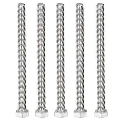 MroMax 5Pcs M8-1.25 Hex Bolts, M8 x 100mm Hex Head Screws Bolts | 304 Stainless Steel 18-8, Fully Threaded, External Hex Drive, for Steel Bridge and Heavy Equipment Through-Connection