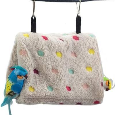 LeerKing Bird Bed, Parakeet Nest House for Cage, Parrot Hanging Hammock Bird Hut Plush House Snuggle Tent for Conure, Lovebird, Cockatiels, Cockatoo, Quaker