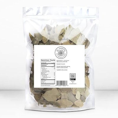 US-FARMERS Natural Premium Quality Bay Leaves (New Package) - 8oz Resealable Bag | Whole Leaves | All Natural, Gluten-Friendly, Non-GMO, Vegan | Hand-Selected