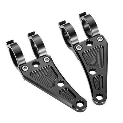 Lanbao Motorcycle Headlight Mount Bracket CNC Black 30mm 33mm 35mm 37mm 41mm 43mm 48mm 50mm 54mm for Honda Yamaha Suzuki KTM Harley Fork Tubes M10 Bolt Hole