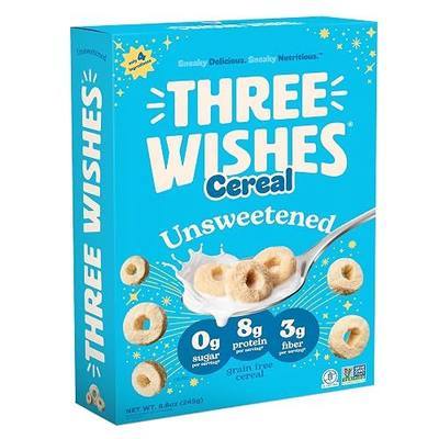 Plant-Based and Vegan Breakfast Cereal by Three Wishes - Unsweetened, 1 Pack - More Protein and Less Sugar Snack - Gluten-Free, Grain-Free - Non-GMO