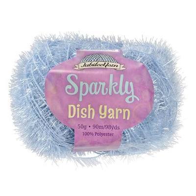 JubileeYarn Sparkly Dish Scrubby Yarn - 50g/Ball Worsted Polyester - Powder Blue - 1 Ball