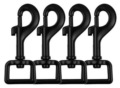 Garwor Heavy Duty Swivel Snap Hooks Black Electrophoresis Coating 3/4" 4 Pcs,Trigger Snaps Dog Leash Hook