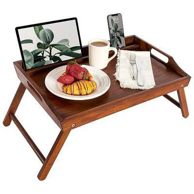 ROSSIE HOME Wood Bed Tray – Java Bamboo, Fits 17.3” Laptops