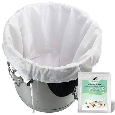 Brew Bag Reusable 2 Pack 22"×26" 250 Micron Fine Mesh Bag for Beer | 5 Gallen with Drawstring for Fruit Cider Apple Grape Wine Press Drawstring Straining Brew in a Bag