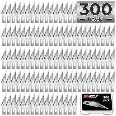 DIYSELF 300 PCS Exacto Knife Blades 11, Craft Hobby Knife Exacto Blades | High Carbon Steel Exacto Blades, Craft Knife Blade, #11 Exacto Knife Refill Blade with Storage Case for Scrapbooking, Stencil