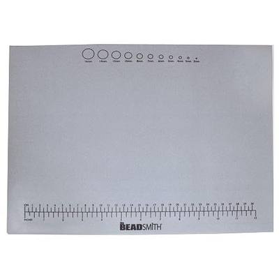 The Beadsmith Non-Slip Treasure Mat, 11 x 14 Inches | Non-Slip Rubber Base, Soft Padded Surface, Laser Printed Measurements in Inches and Centimeters, Clear Bag Hangable Put Up