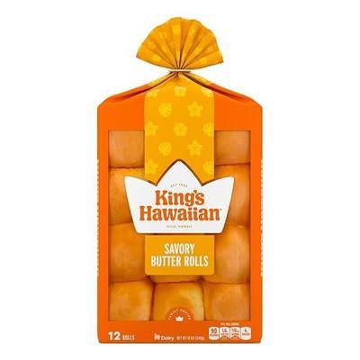 King's Hawaiian Savory Butter Rolls, 12 ct, 12 oz