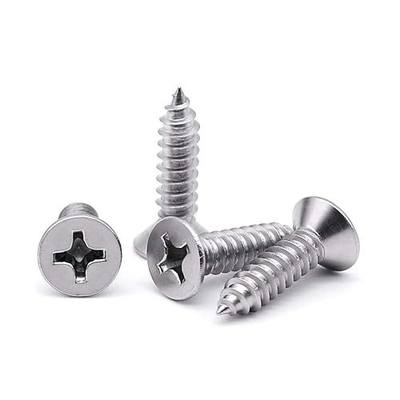 #8 x 1/2" (100 pcs) Flat Head Sheet Metal Screws, 304 Stainless Steel (18-8), Phillips Drive, Self Tapping, Corrosion Resistant Screws for Wood, Sheet Metal and More