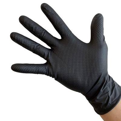 KingSeal UltraBlack PRO-3D Nitrile Exam Gloves, 8 MIL, Diamond-Texture Grip, Various Sizes and Packs (100 Count)