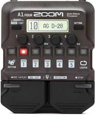 Zoom A1 FOUR Acoustic Instrument Multi-Effects Pedal for Guitar, Violin, Saxophone, Trumpet & Upright Bass, with Acoustic Modeling, Looper, Rhythm Section