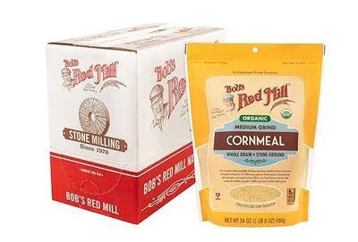 Bob's Red Mill Organic Medium Grind Cornmeal, 24oz (Pack of 4) - Non GMO, Whole Grain, Vegan, Kosher