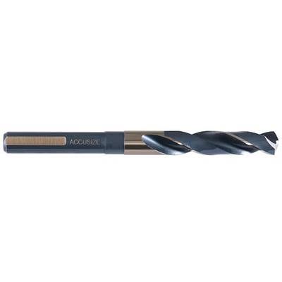 Accusize Industrial Tools 9/16'' ANSI M35(H.S.S. + 5% Cobalt) S and D Drill, 1/2'' Shank, 135 Degree Split Point, 0412-0916 | 9/16" ANSI M35(HSS+5% Cobalt) S&D Drill, 1/2" Shank, 135-Degree Split Point, Reduced Shank