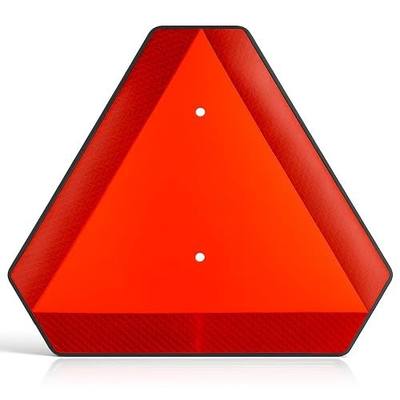 Slow Moving Vehicle Safety Sign,Slow Moving Vehicle Triangle Sign,Plastic 14"x16" Engineering Grade Reflective for Golf Cart (Plastic)