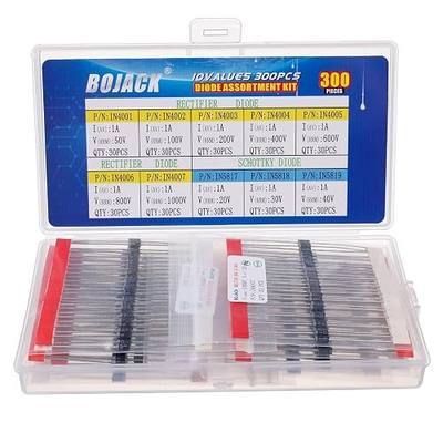 BOJACK 10 Values 300 pcs Rectifier Diodes 1N4001 1N4002 1N4003 1N4004 1N4005 1N4006 1N4007 Schottky Diodes 1N5817 1N5818 1N5819 Assortment Kit