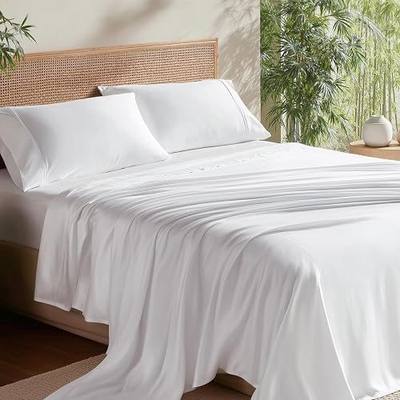 Bedsure PureWoven 100% Rayon Derived from Bamboo, King Size Sheets Set | Cooling Sheets for Hot Sleepers, Breathable & Silky Soft, 16" Deep Pocket, Hotel Luxury Bedding, White