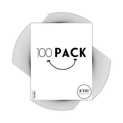 Golden State Art, Pack of 100, 8x10 White Backing Boards, 4-Ply Thickness, Signature Friendly, Great for Photos, Pictures, Frames, Prints