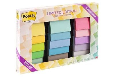 Post-it Super Sticky Notes, 3 x 3 in, Assorted Brights, 15 Pads | School Supplies and Office Supplies, 2X the Sticking Power
