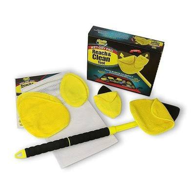 Invisible Glass 95164 Reach & Clean Wet-Dry Pro Windshield Cleaning Tool With Extendable Handle, Standard and Mini Cleaning Heads, Reusable Microfiber Pads, and Storage Bag for Auto and Home Glass