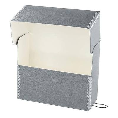 Lineco Archival Document Storage Box, Gray, 15.5" x 10.5" x 5" | Legal-Sized, Metal Edge, Acid-Free Boxboard Case, Organize Files, Prints, Photos