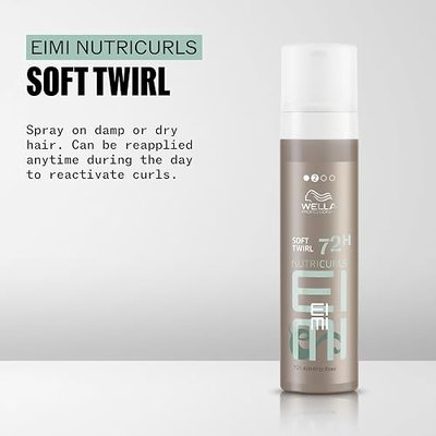 Wella Professionals EIMI Nutricurls Soft Twirl | 72H Anti-Frizz Foam | Add Volume, Light Control & Defines Waves | 6.7 Fl Oz | Add Volume, Light Control & Defines Waves | 6.7 Fl Oz