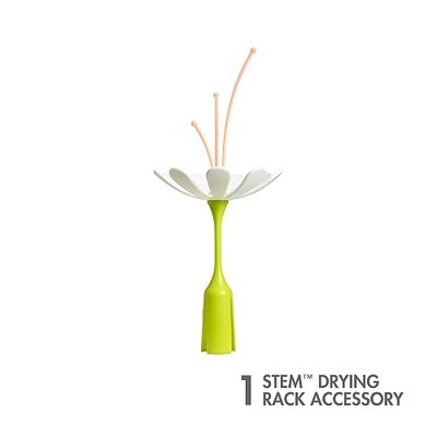 Boon Stem Drying Rack Accessory, White & Peach