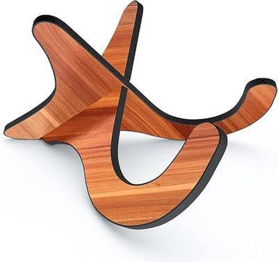 LALAOKS 1Pair Wooden Ukulele Stand Violin Mandolin Folding Portable Stand Sapele