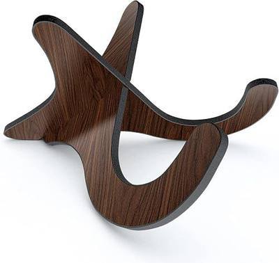 LALAOKS 1Pair Wooden Ukulele Stand Violin Mandolin Folding Portable Stand Black walnut