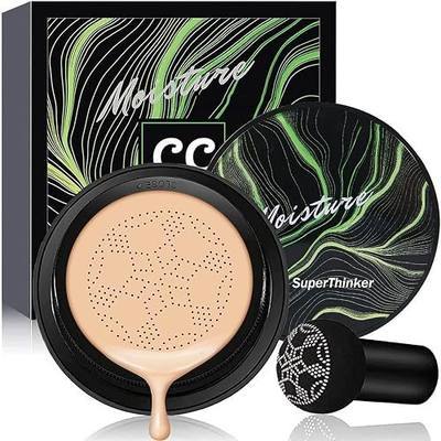 Cushion Foundation Concealer for Women, Face Makeup Air Cushion CC Cream Foundation for Mature Skin, Even Skin Tone, Tattoo Cover Up CC Cream Create A Lightweight Natural-looking Base (Natural)