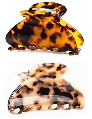 Handmade Celluloid Acetate Barrettes Tortoise Shell Claws Hair Claw Luxury Fashion Accessories Hair Clip for Women, Pack of 2 (Tortoise Shell)