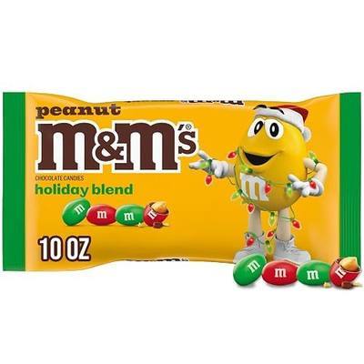 M&M'S Peanut Milk Chocolate Christmas Candy, Holiday Chocolate Candy for Stocking Stuffers, 10 oz Bag