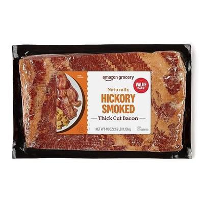 Amazon Grocery, Thick Cut Hickory Smoked Bacon, 40 Oz