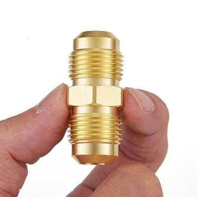 Litorange 3 PCS Brass Tube Coupler Pipe Fitting Union Connector Gas Adapter 1/2" Male Flare x 1/2 Inch Male Flare
