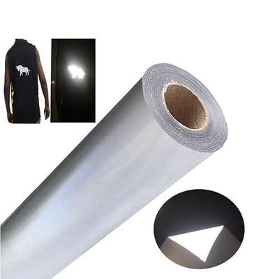 FUNKAKA Heat Transfer Vinyl Reflective Light Gray HTV Roll, 12" x 10ft Iron on Vinyl for All Cutter Machine, Reflective HTV Vinyl for T-Shirts Easy to Cut & Weed for Heat Vinyl DIY Design