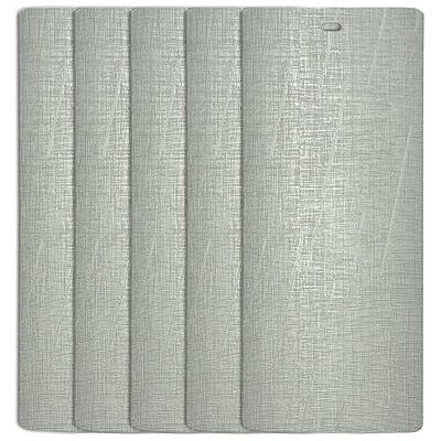 DALIX Silky Silver Vertical Blind Texture Slats Sliding Door 82.5 Qty 5 Pack
