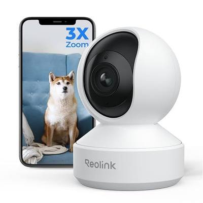 REOLINK 4K Indoor Camera, 3X Optical Zoom, Dual-Band WiFi 6, E1 Zoom | Pan Tilt with Auto Tracking, Person/Pet Detection, Cry Detection, Privacy Mode, Bluetooth Setup, Two-Way Audio