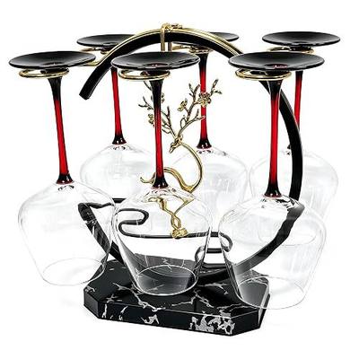 Wine Glass Holder, Countertop Goblet Display Stand, Flower Deer