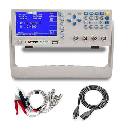 MATRIX MCR5200 Benchtop LCR Meter, 40Hz-200kHz 0.1%, Digital LCR Bridge Measures Inductance/Capacitance/Resistance, USB/RS232C, Calib-Clear, Data Save