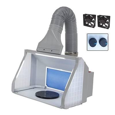 Airbrush Spray Booth with Adjustable Wind and Bright for Hobby Model Crafts Portable Airbrush Booth with Rotary Knob 3 LED Light Large Space Painting Booth