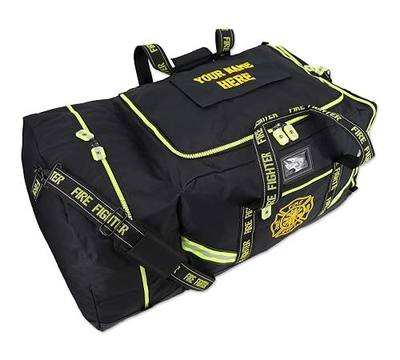 Lightning X Customizable Premium 3XL Firefighter Step-in Turnout Fire Gear Bag w/Embroidered Name - BLACK